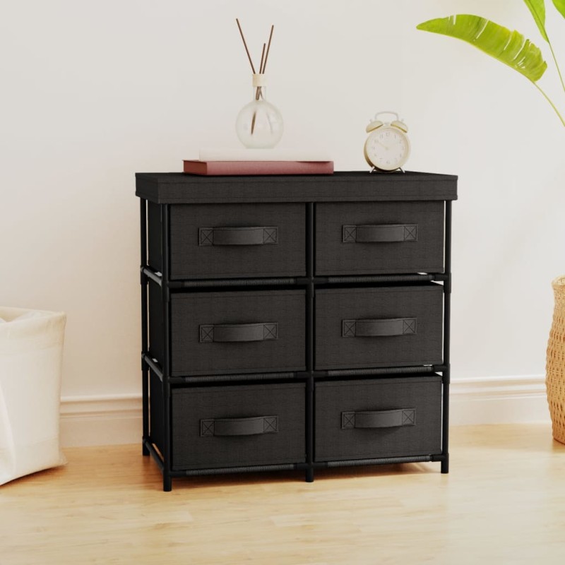 vidaXL Aufbewahrungsschrank mit 6 Schubladen 55×29×55 cm Schwarz Stahl vidaXL Aufbewahrungsschrank mit 6 Schubladen 55×29×55 cm Schwarz Stahl