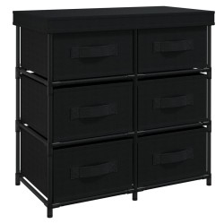 vidaXL Aufbewahrungsschrank mit 6 Schubladen 55×29×55 cm Schwarz Stahl