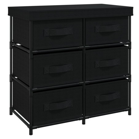 vidaXL Aufbewahrungsschrank mit 6 Schubladen 55×29×55 cm Schwarz Stahl