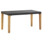 Gartenbank 120 cm Schwarz Poly Rattan und Massivholz Akazie Gartenbank 120 cm Schwarz Poly Rattan und Massivholz Akazie
