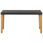 Gartenbank 120 cm Schwarz Poly Rattan und Massivholz Akazie Gartenbank 120 cm Schwarz Poly Rattan und Massivholz Akazie