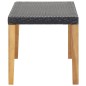 Gartenbank 120 cm Schwarz Poly Rattan und Massivholz Akazie Gartenbank 120 cm Schwarz Poly Rattan und Massivholz Akazie