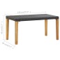 Gartenbank 120 cm Schwarz Poly Rattan und Massivholz Akazie Gartenbank 120 cm Schwarz Poly Rattan und Massivholz Akazie
