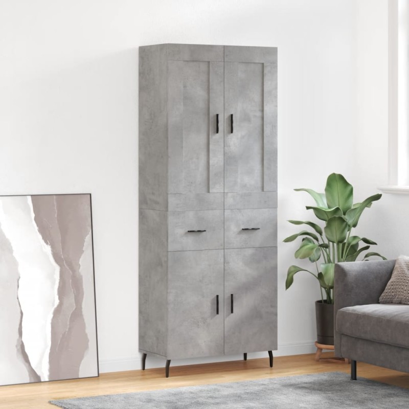 vidaXL Highboard Betongrau 69,5x34x180 cm Holzwerkstoff vidaXL Highboard Betongrau 69,5x34x180 cm Holzwerkstoff