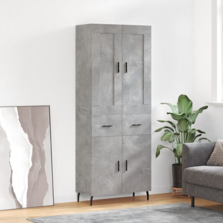 vidaXL Highboard Betongrau 69,5x34x180 cm Holzwerkstoff