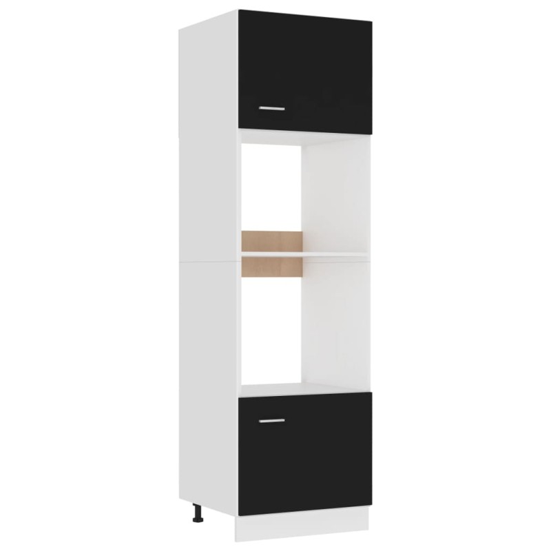 vidaXL Mikrowellenumbauschrank Schwarz 60x57x207 cm Holzwerkstoff vidaXL Mikrowellenumbauschrank Schwarz 60x57x207 cm Holzwerkstoff