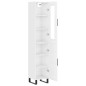 Highboard Hochglanz-Weiß 34,5x34x180 cm Holzwerkstoff Highboard Hochglanz-Weiß 34,5x34x180 cm Holzwerkstoff
