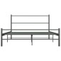 Bettgestell Grau Metall 160×200 cm Bettgestell Grau Metall 160×200 cm
