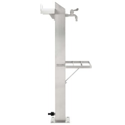 Garten-Wassersäule Edelstahl Quadratisch 95 cm