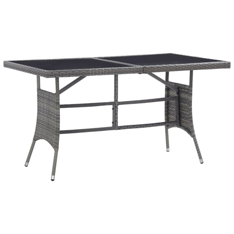 vidaXL Gartentisch Grau 140 x 80 x 74 cm Poly Rattan vidaXL Gartentisch Grau 140 x 80 x 74 cm Poly Rattan