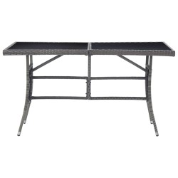 vidaXL Gartentisch Grau 140 x 80 x 74 cm Poly Rattan