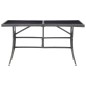 vidaXL Gartentisch Grau 140 x 80 x 74 cm Poly Rattan vidaXL Gartentisch Grau 140 x 80 x 74 cm Poly Rattan