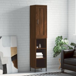 Highboard Braun Eichen-Optik 34,5x34x180 cm Holzwerkstoff