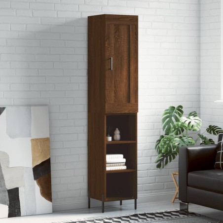 Highboard Braun Eichen-Optik 34,5x34x180 cm Holzwerkstoff