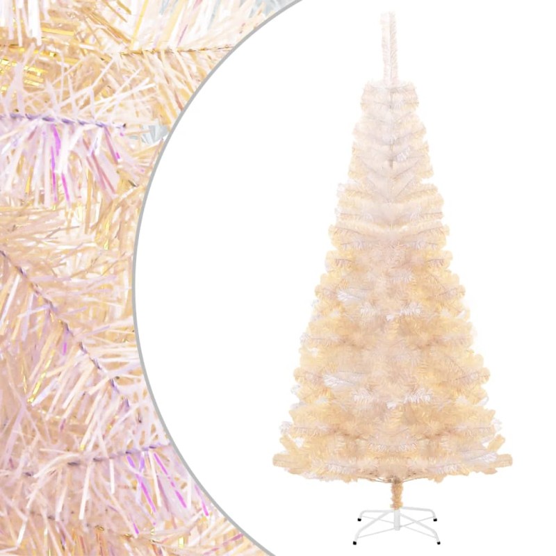 Künstlicher Weihnachtsbaum Schillernde Spitzen Weiß 210 cm PVC Künstlicher Weihnachtsbaum Schillernde Spitzen Weiß 210 cm PVC