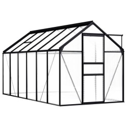 vidaXL Gewächshaus Anthrazit Aluminium 7,03 m²