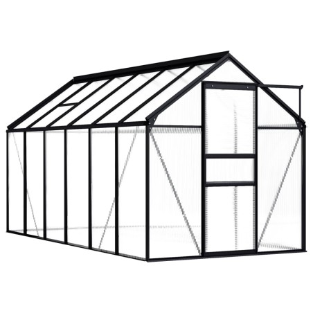 vidaXL Gewächshaus Anthrazit Aluminium 7,03 m²