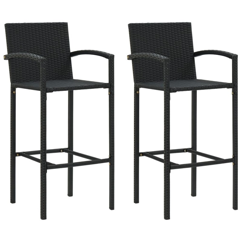 Barhocker 2 Stk. Schwarz Poly Rattan Barhocker 2 Stk. Schwarz Poly Rattan