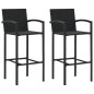 Barhocker 2 Stk. Schwarz Poly Rattan Barhocker 2 Stk. Schwarz Poly Rattan