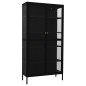 Vitrine Schwarz 90x40x180 cm Stahl und Gehärtetes Glas Vitrine Schwarz 90x40x180 cm Stahl und Gehärtetes Glas