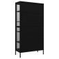 Vitrine Schwarz 90x40x180 cm Stahl und Gehärtetes Glas Vitrine Schwarz 90x40x180 cm Stahl und Gehärtetes Glas