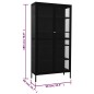 Vitrine Schwarz 90x40x180 cm Stahl und Gehärtetes Glas Vitrine Schwarz 90x40x180 cm Stahl und Gehärtetes Glas