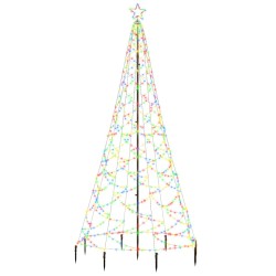 LED-Weihnachtsbaum mit Metallstange 500 LEDs Mehrfarbig 3 m