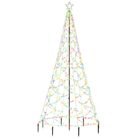 LED-Weihnachtsbaum mit Metallstange 500 LEDs Mehrfarbig 3 m