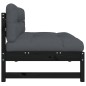 Mittelsofa Schwarz 120x80 cm Massivholz Kiefer Mittelsofa Schwarz 120x80 cm Massivholz Kiefer