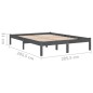 Massivholzbett Grau Kiefer 200x200 cm Massivholzbett Grau Kiefer 200x200 cm