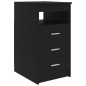 Sideboard mit Schubladen Schwarz 40x50x76 cm Holzwerkstoff Sideboard mit Schubladen Schwarz 40x50x76 cm Holzwerkstoff