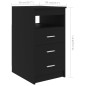 Sideboard mit Schubladen Schwarz 40x50x76 cm Holzwerkstoff Sideboard mit Schubladen Schwarz 40x50x76 cm Holzwerkstoff