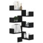 Wand-Eckregale 2 Stk. Schwarz 40x40x50 cm Holzwerkstoff Wand-Eckregale 2 Stk. Schwarz 40x40x50 cm Holzwerkstoff