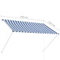 Einziehbare Markise 200×150 cm Blau und Weiß Einziehbare Markise 200×150 cm Blau und Weiß