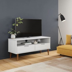 TV-Schrank MOLDE Weiß 106x40x49 cm Massivholz Kiefer