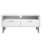 TV-Schrank MOLDE Weiß 106x40x49 cm Massivholz Kiefer
