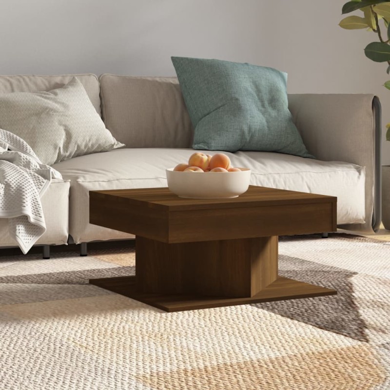 vidaXL Couchtisch Braun Eichen-Optik 57x57x30 cm Holzwerkstoff vidaXL Couchtisch Braun Eichen-Optik 57x57x30 cm Holzwerkstoff