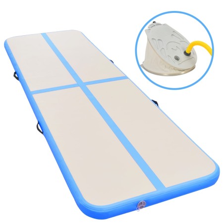 vidaXL Aufblasbare Gymnastikmatte mit Pumpe 300x100x10 cm PVC Blau  