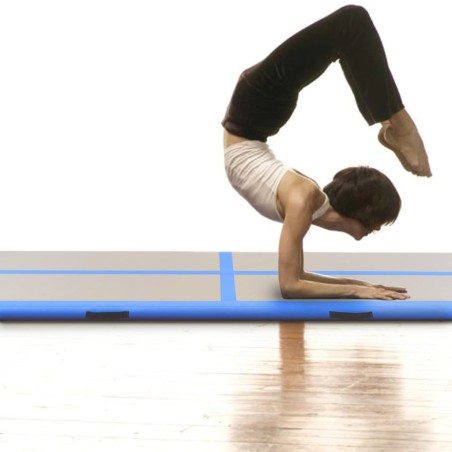 vidaXL Aufblasbare Gymnastikmatte mit Pumpe 300x100x10 cm PVC Blau  