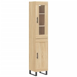 vidaXL Highboard Sonoma-Eiche 34,5x34x180 cm Holzwerkstoff
