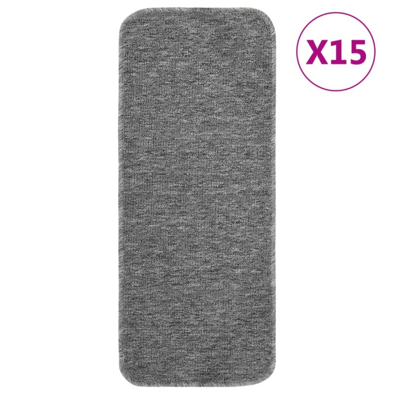 vidaXL Antirutsch Stufenmatten 15 Stk. 60x25 cm Grau Rechteckig vidaXL Antirutsch Stufenmatten 15 Stk. 60x25 cm Grau Rechteckig