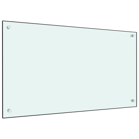vidaXL Küchenrückwand Weiß 90x50 cm Hartglas