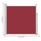 vidaXL Seitenmarkise Ausziehbar 170x300 cm Rot vidaXL Seitenmarkise Ausziehbar 170x300 cm Rot