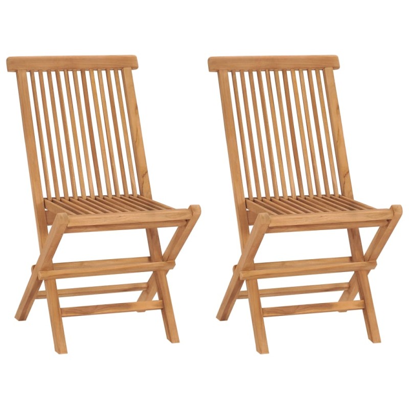 Klappbare Gartenstühle 2 Stk. Massivholz Teak Klappbare Gartenstühle 2 Stk. Massivholz Teak