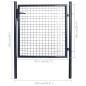 Mesh-Gartentor Verzinkter Stahl 85,5x100 cm Grau Mesh-Gartentor Verzinkter Stahl 85,5x100 cm Grau