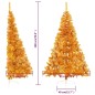 Künstlicher Halb-Weihnachtsbaum mit Ständer Gold 180 cm PVC Künstlicher Halb-Weihnachtsbaum mit Ständer Gold 180 cm PVC
