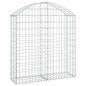 vidaXL Gabione mit Hochbogen 100x30x100/120 cm Verzinktes Eisen vidaXL Gabione mit Hochbogen 100x30x100/120 cm Verzinktes Eisen
