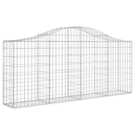 vidaXL Gabione mit Hochbogen 200x30x80/100 cm Verzinktes Eisen