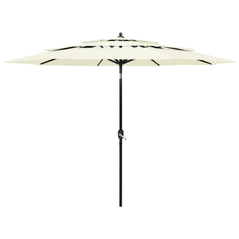 Sonnenschirm mit Aluminium-Mast 3-lagig Sandfarben 3 m Sonnenschirm mit Aluminium-Mast 3-lagig Sandfarben 3 m
