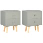 Nachttische 2 Stk. Grau 40 x 30 x 50 cm Kiefer Massivholz Nachttische 2 Stk. Grau 40 x 30 x 50 cm Kiefer Massivholz